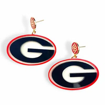 Brianna Cannon Georgia Power G Earrings In Black Multi In Blue