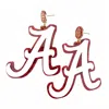 Brianna Cannon Glitter Alabama A Earrings In White/crimson In Red