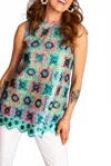 Brianna Cannon Mosaic Tunic In Turquoise
