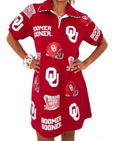 Brianna Cannon Ou Patch Dress In Red