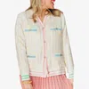 Brianna Cannon Pastel Tweed Cardigan In White In White