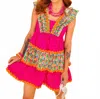 Brianna Cannon Rainbow Parquet Dress In Pink In Pink