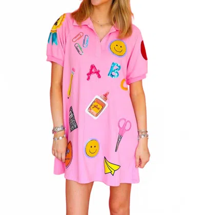 Brianna Cannon School Days Stickers Mini Dress In Pink