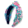Brianna Cannon Spring Floral Headband In Pink/green In Multi
