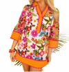 Brianna Cannon St Tropez Embroidered Shift Dress In Multi In Orange