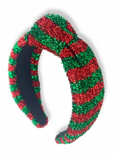 Brianna Cannon Striped Headband In Red/green