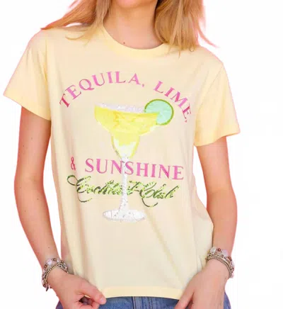 Brianna Cannon Tequila, Lime & Sunshine Cocktail Club T-shirt In Yellow In Green