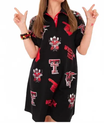 Brianna Cannon Texas Tech Logo Patch Dress In Black