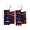 Brianna Cannon War Eagle Earrings In Auburn Navy/orange In Multi