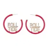 Brianna Cannon Women's Alabama Pave Roll Tide Hoop Earrings In Red In Red