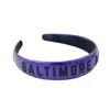 Brianna Cannon Women's Baltimore Ravens Thin Embroidered Headband In Metallic Purple In Purple