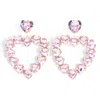 Brianna Cannon Women's Crystal Heart Earrings In Light Pink In Pink