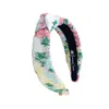 Brianna Cannon Women's Floral Brocade Headband In Pink/blue In Multi