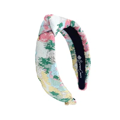 Brianna Cannon Women's Floral Brocade Headband In Pink/blue In Multi