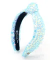 Brianna Cannon Women's Flower Sequin Headband In Blue In Blue