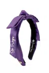 Brianna Cannon Women's Go Frogs Embroidered Thin Purple Bow Headband In Purple