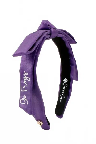Brianna Cannon Women's Go Frogs Embroidered Thin Purple Bow Headband