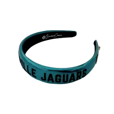 Brianna Cannon Women's Jacksonville Jaguars Thin Embroidered Headband In Teal In Blue