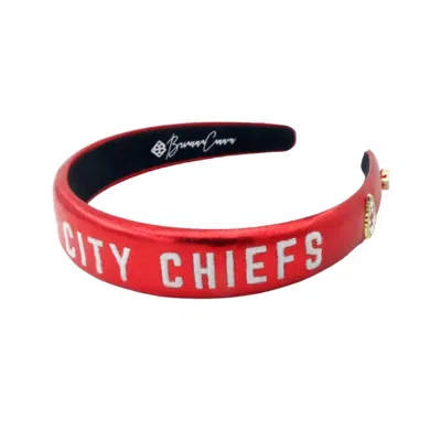 BRIANNA CANNON WOMEN'S KANSAS CITY CHIEFS THIN EMBROIDERED HEADBAND