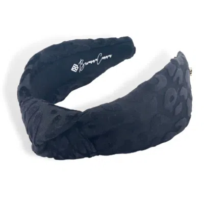 Brianna Cannon Women's Leopard Print Headband In Black In Blue