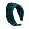 Brianna Cannon Women's Leopard Print Knotted Headband In Green In Green