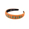 Brianna Cannon Women's Miami Dolphins Thin Embroidered Headband In Orange In Orange