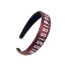 Brianna Cannon Women's Mississippi State Thin Embroidered Headband In Maroon In Red