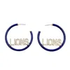 Brianna Cannon Women's Penn State Pave Lions Hoop Earrings In Navy In Blue