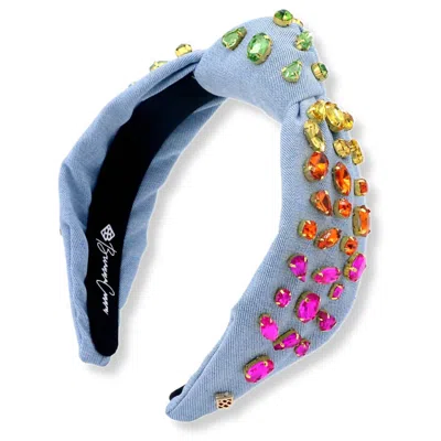 Brianna Cannon Women's Rainbow Crystals Headband In Denim In Multi