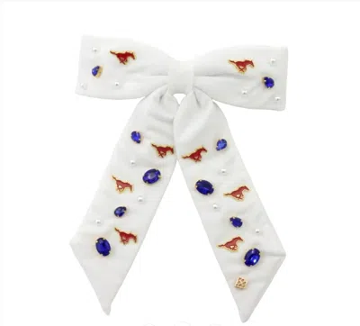 Brianna Cannon Women's Smu Bow Barrette In White