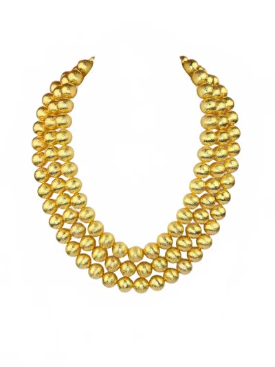 Brianna Cannon Women's Three Strand Beaded Brianna Necklace In Gold