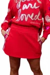 Brianna Cannon You Are Loved Skort In Red In Red