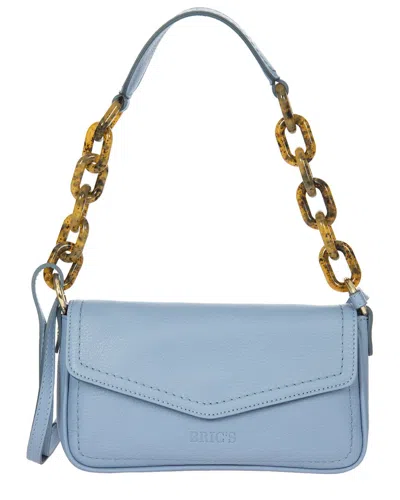 Bric's Gondola Begonia Leather Baguette Bag In Blue
