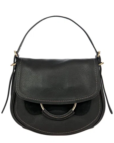 Bric's Gondola Stella Medium Leather Bag With Buckle In Black