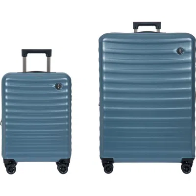 Bric's Nausicaa 2 Piece Set 21" Carry On Spinner & 30" Checked Spinner In Blue