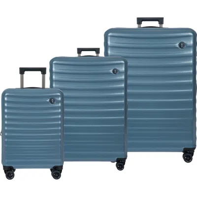 Bric's Nausicaa 3 Piece Set 21" Carry On & 27" Checked & 30" Checked Expandable Spinners In Blue