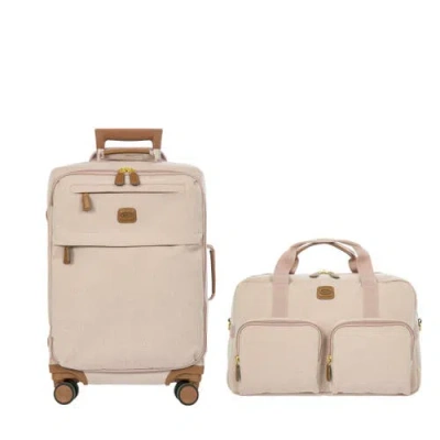 Bric's Volterra 21" Carry On Spinner & 18" Boarding Duffle 2 Piece Luggage Set In Neutral