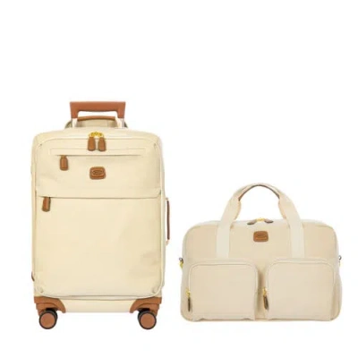 Bric's Volterra 21" Carry On Spinner & 18" Boarding Duffle 2 Piece Luggage Set In Neutral