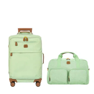 Bric's Volterra 21" Carry On Spinner & 18" Boarding Duffle 2 Piece Luggage Set In Green