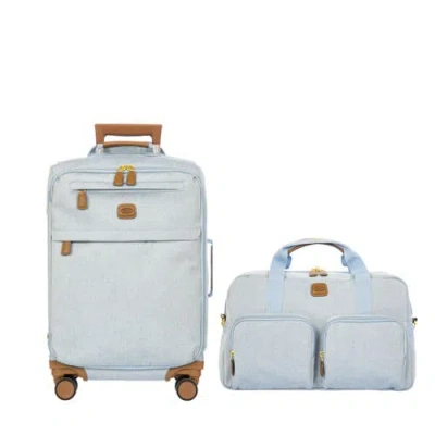 Bric's Volterra 21" Carry On Spinner & 18" Boarding Duffle 2 Piece Luggage Set In White