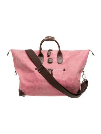 Pre-owned Bric's Embossed Leather Tote Bag In Pink
