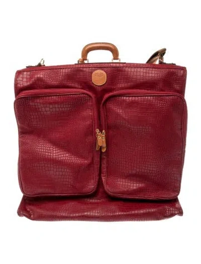 Pre-owned Bric's Leather Backpack In Burgundy