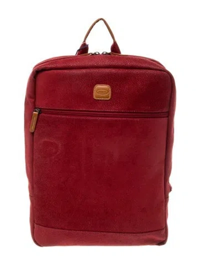 Pre-owned Bric's Leather Backpack In Red
