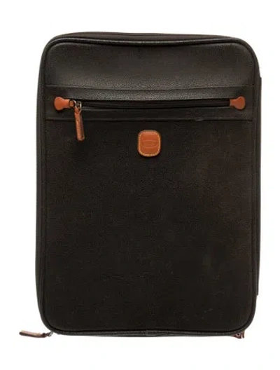 Pre-owned Bric's Leather Dual Wheeled Suitcase In Brown