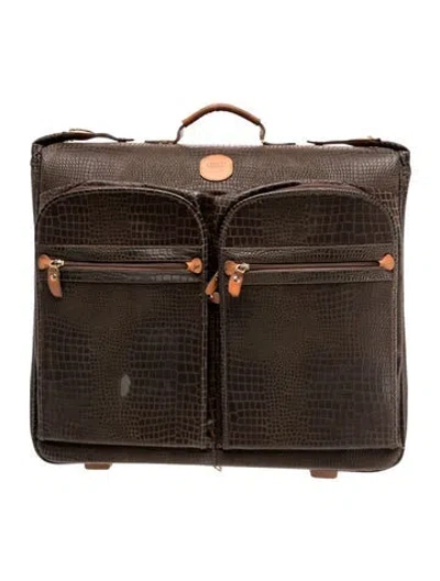 Pre-owned Bric's Leather Garment Bag In Brown