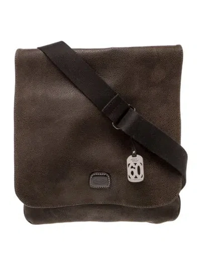Pre-owned Bric's Leather Messenger Bag In Brown