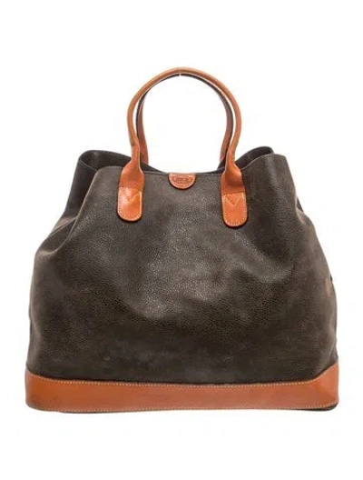 Pre-owned Bric's Leather Top Handle Bag In Green