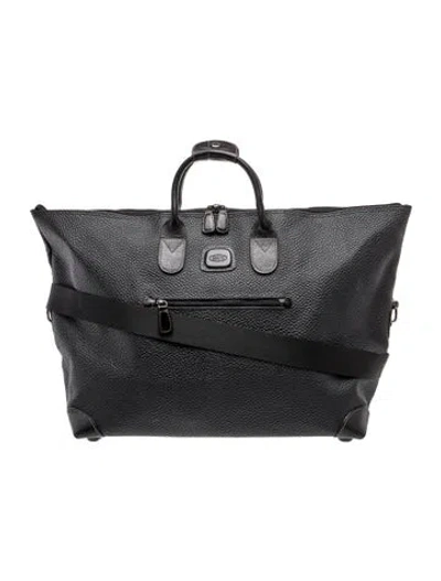 Pre-owned Bric's Leather Weekender Bag In Black