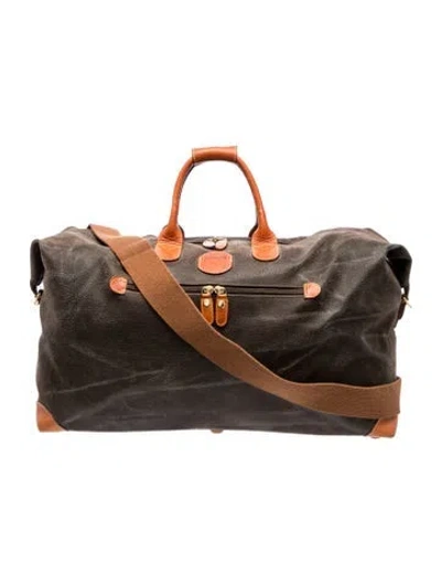 Pre-owned Bric's Leather Weekender Bag In Green