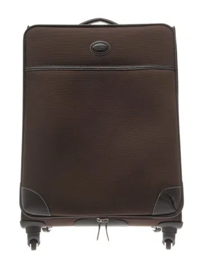 Pre-owned Bric's Nylon Rolling Suitcase In Brown
